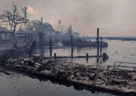 Imagen secundaria 1 - Las impactantes imágenes del fuego que arrasa la isla hawaiana de Maui