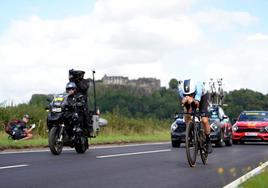 El belga Remco Evenepoel, durante el Mundial contrarreloj de Glasgow.