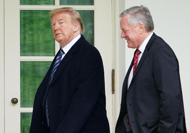 El expresidente Donald Trump y su jefe de gabinete, Mark Meadows, en una imagen de archivo.