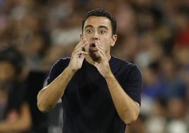 Xavi Hernández, durante el partido que midió al Barça con el Getafe.