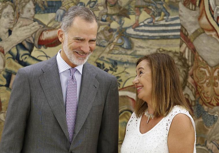 Felipe VI y Francina Armengol, hoy en Zarzuela.