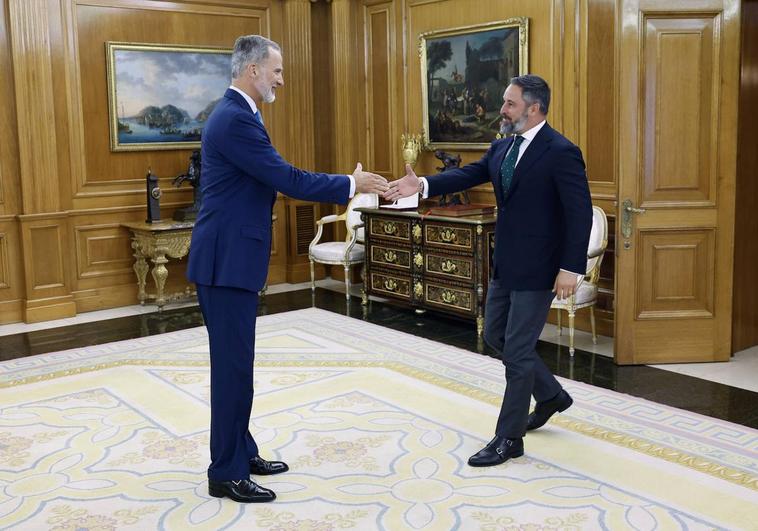 El rey Felipe VI recibe al líder de Vox, Santiago Abascal (