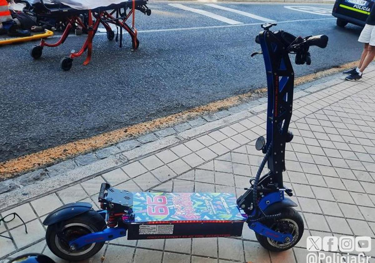 El patinete con el que se produjo el accidente.