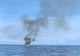 Fotografía tomada por Javier San Miguel, patrón del barco que acudió al rescate.