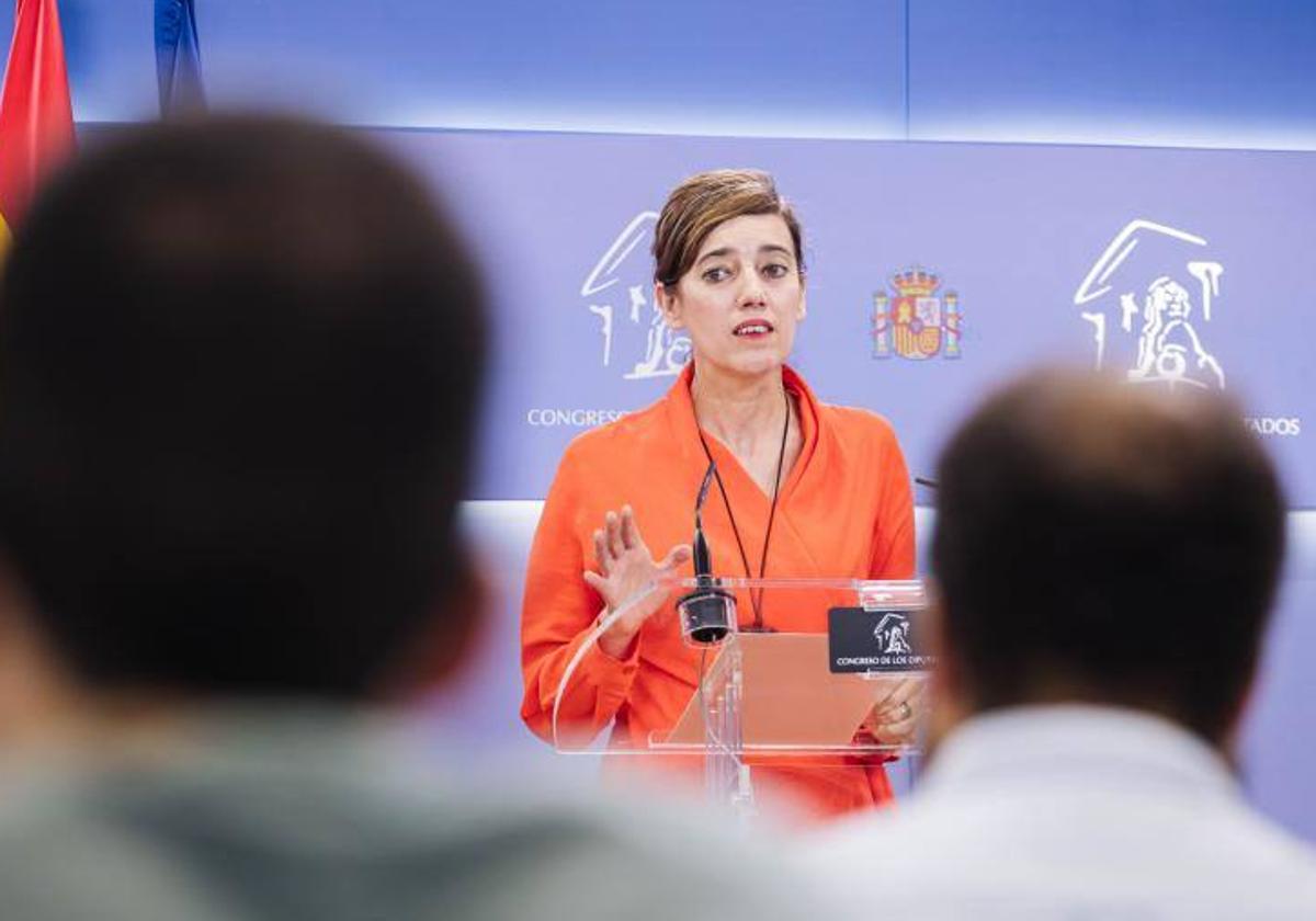 Marta Lois durante su rueda de prensa de este jueves en el Congreso.