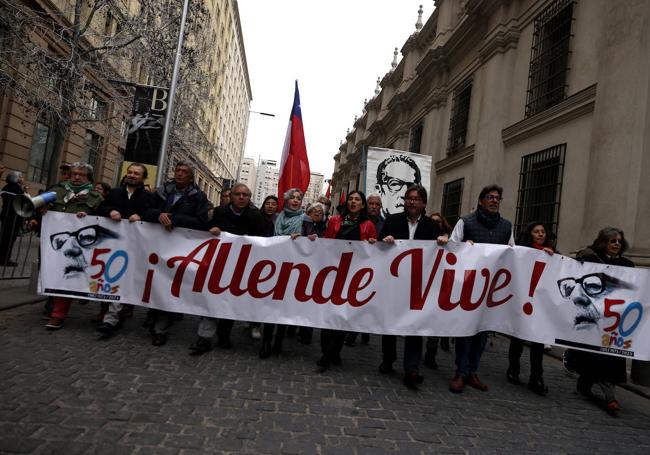 Una manifestación por los 50 años del golpe de Estado en Chile