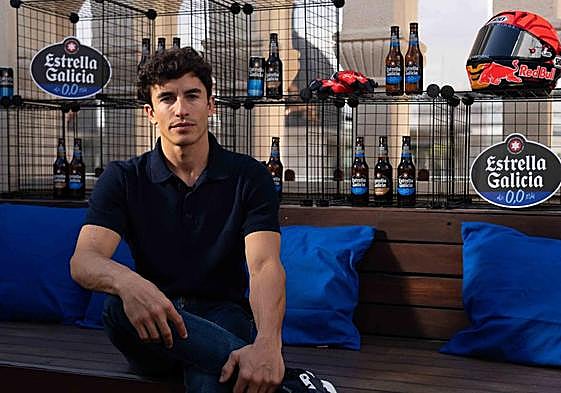Marc Márquez, durante un acto de Estrella Galicia.