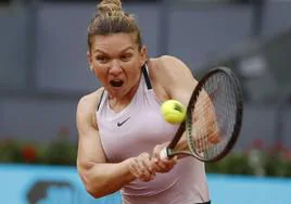 Simona Halep, durante un partido en 2022.