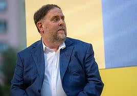 Oriol Junqueras durante el acto de inicio de campaña electoral de ERC.