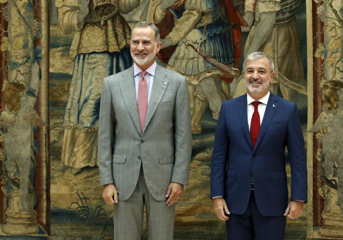 Felipe VI ha recibido este lunes en audiencia al alcalde de Barcelona Jaume Collboni.