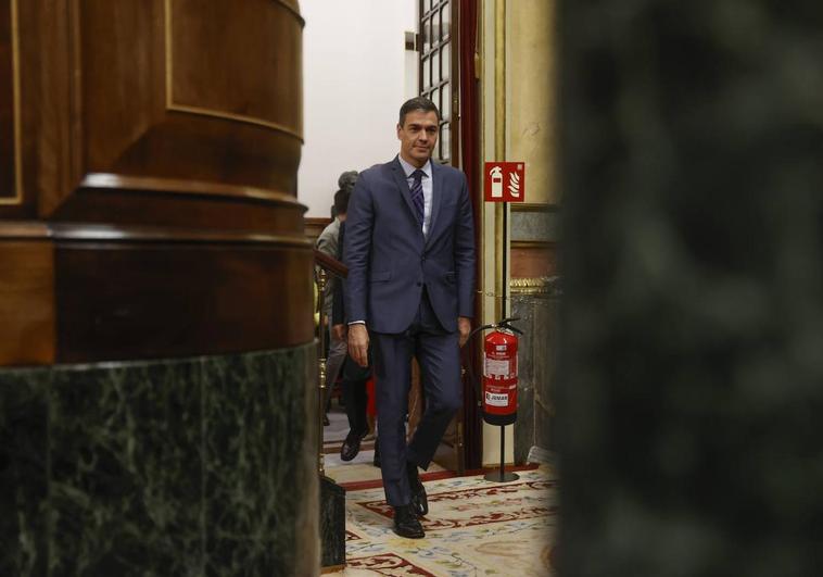 Sánchez, a su llegada a la sesión plenaria