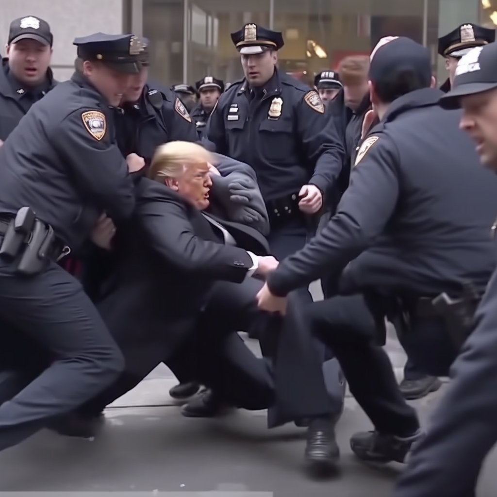 Imagen - El arresto simulado de Donald Trump. Nunca pasó así.