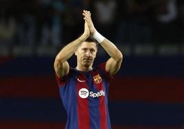 Robert Lewandowski, tras la remontada ante el Celta.