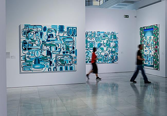 Alguna de las cien obras de Gordillo expuestas en la sala Alcalá 31.