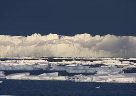 Placas de hielo en la Antártida.