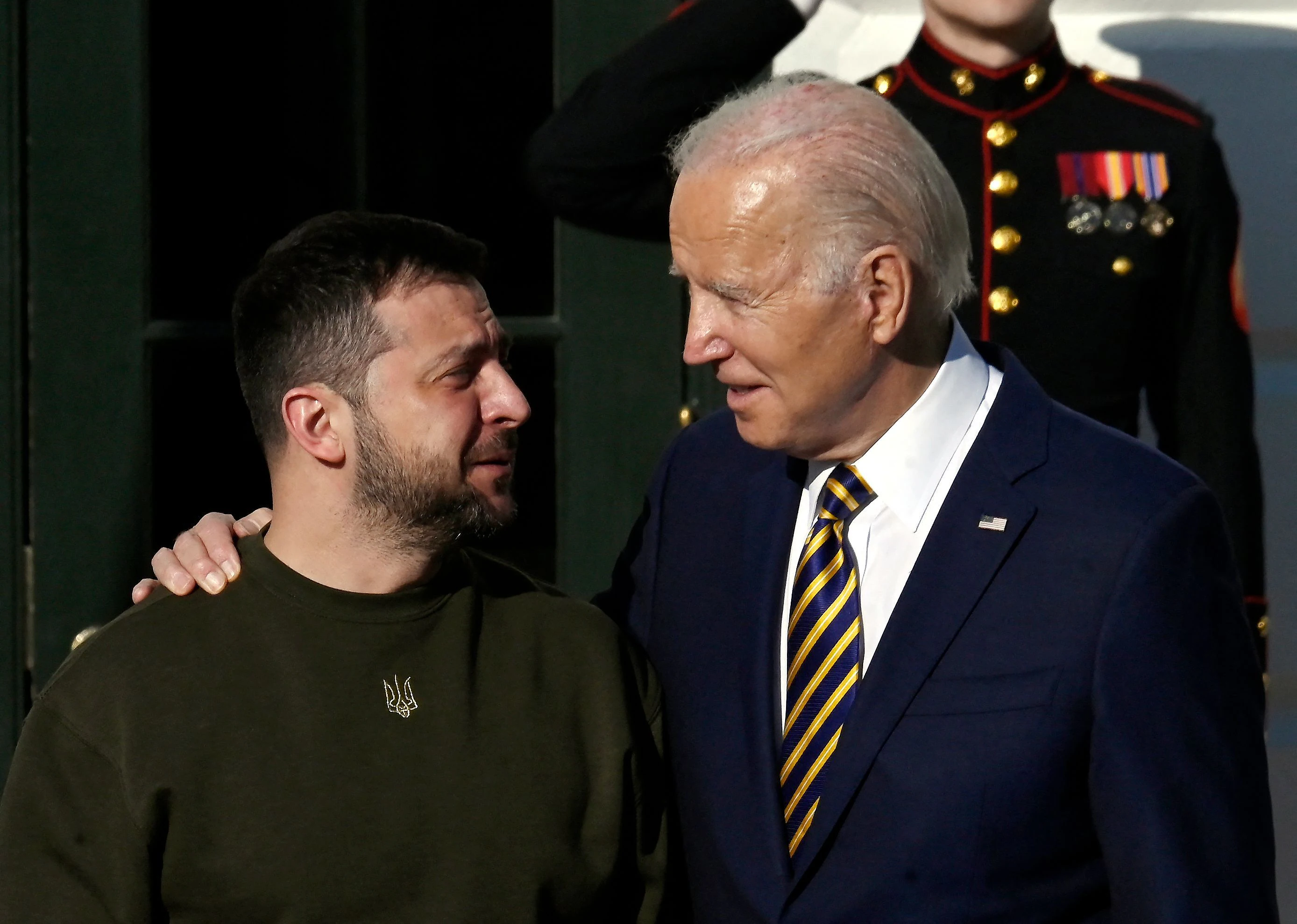 Joe Biden y Volodímir Zelensky.