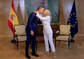 Pedro Sánchez y Yolanda Díaz se han reunido este miércoles en el Congreso.