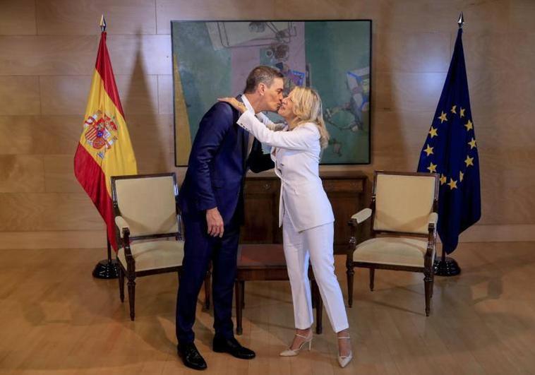 Pedro Sánchez y Yolanda Díaz se han reunido este miércoles en el Congreso.