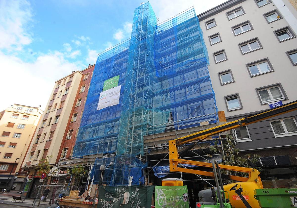 Obras de rehabilitación de una vivienda.