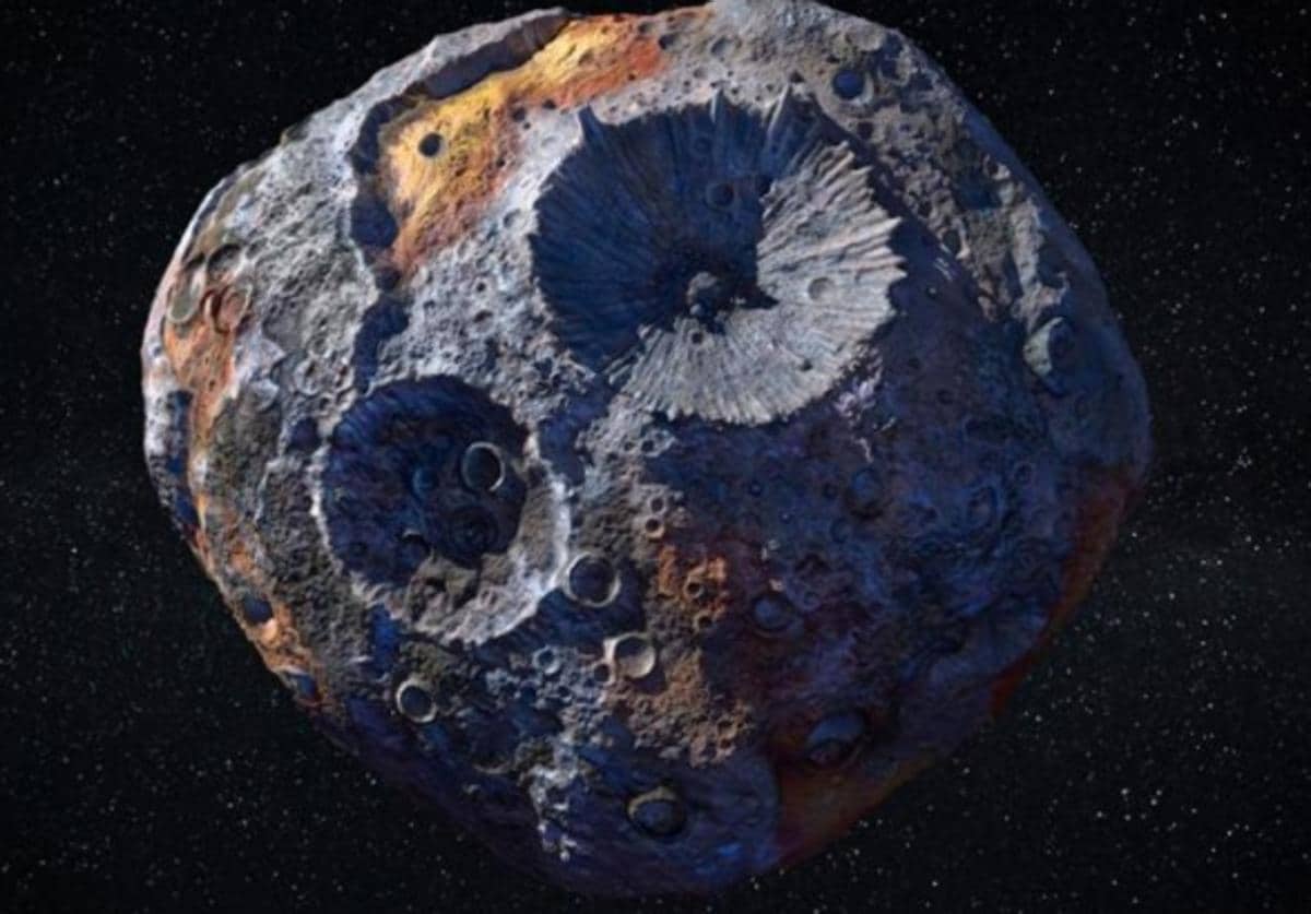Recreación del asteroide Psyque 16.
