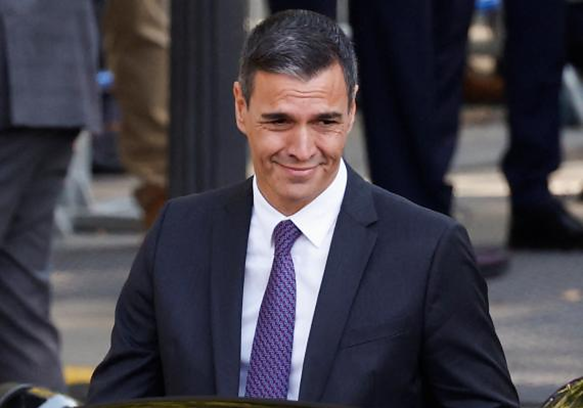 Pedro Sánchez, tras el desfile.
