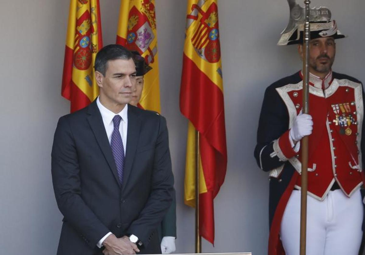 Pedro Sánchez, en el desfile del 12-O.