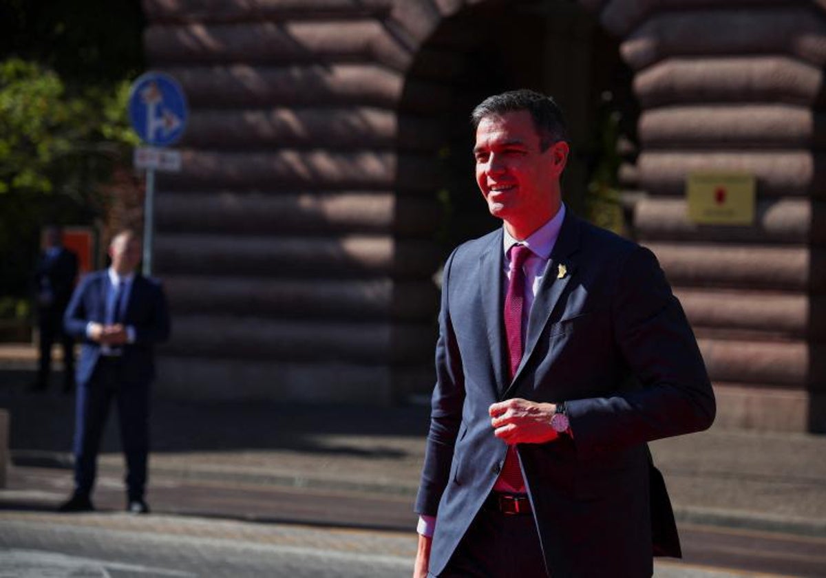 Pedro Sánchez, en Tirana (Albania) este lunes.