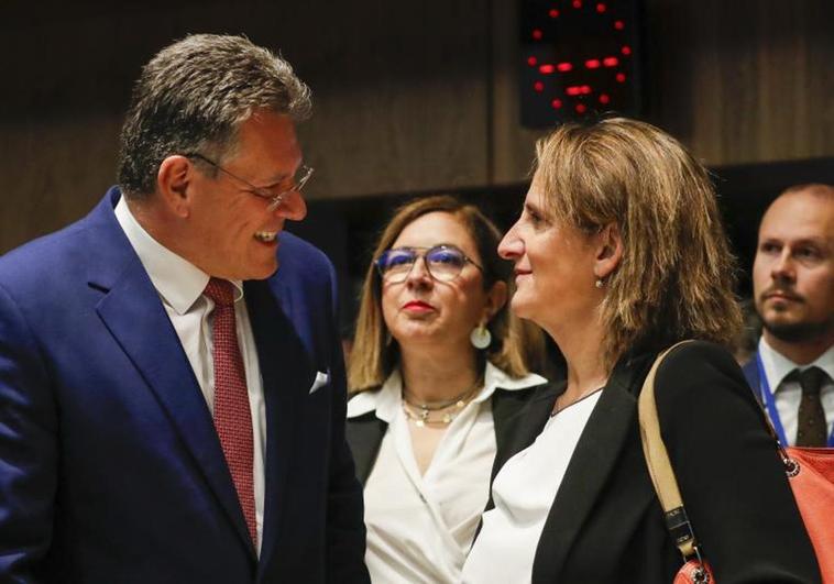 Teresa Ribera, vicepresidenta tercera del Gobierno, junto a miembros de gobiernos europeos.