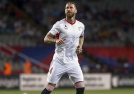 Sergio Ramos, durante un partido con el Sevilla.