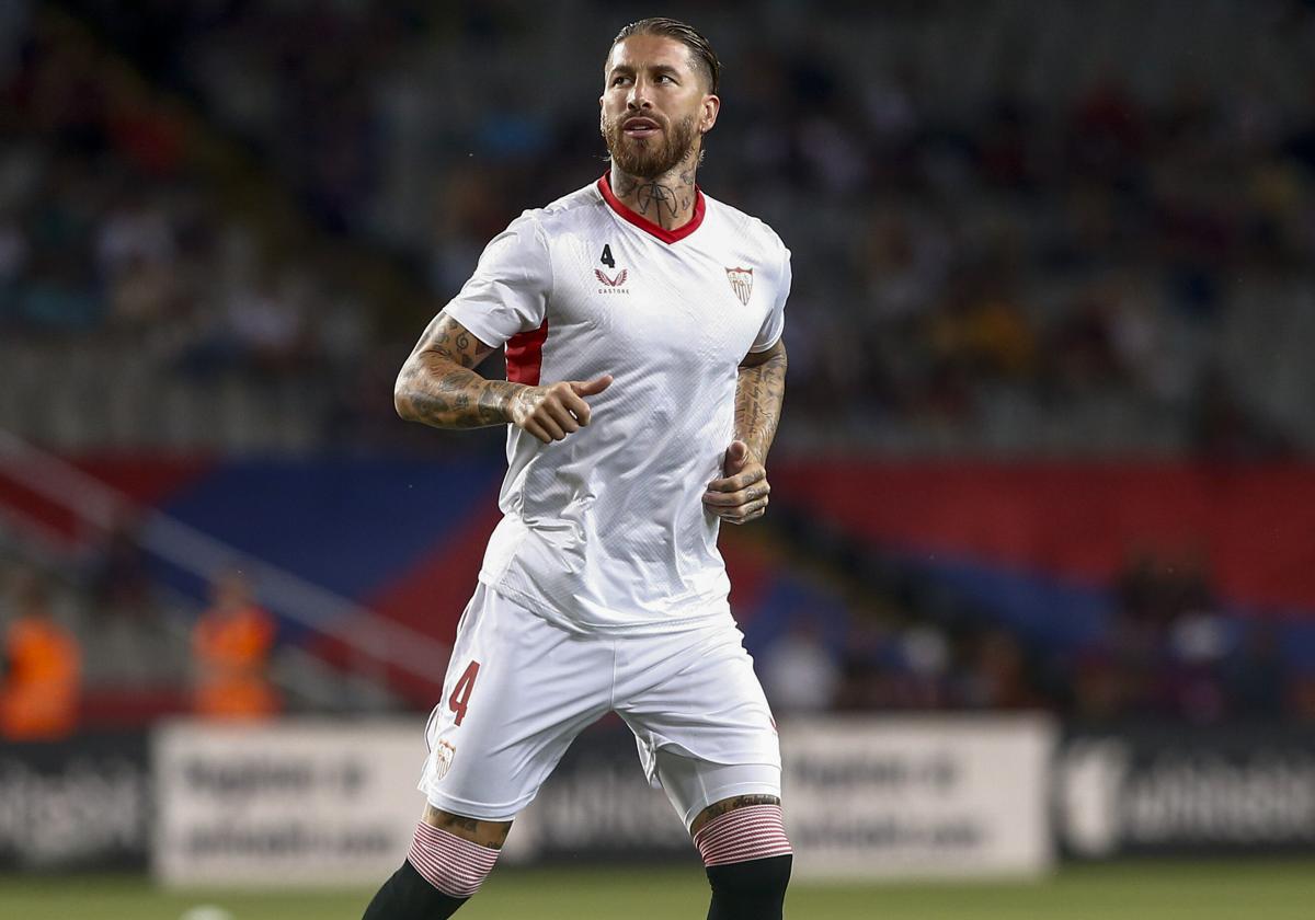 Sergio Ramos, durante un partido con el Sevilla.