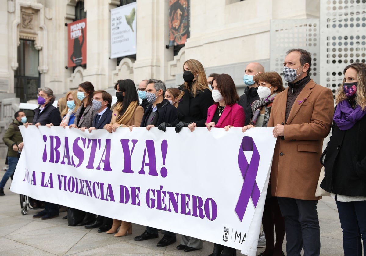 Una protesta en Madrid contra el aumento de la violencia machista.