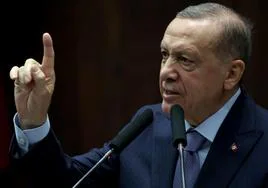 El presidente turco, Recep Tayyip Erdogan, este jueves en el Parlamento de Ankara.