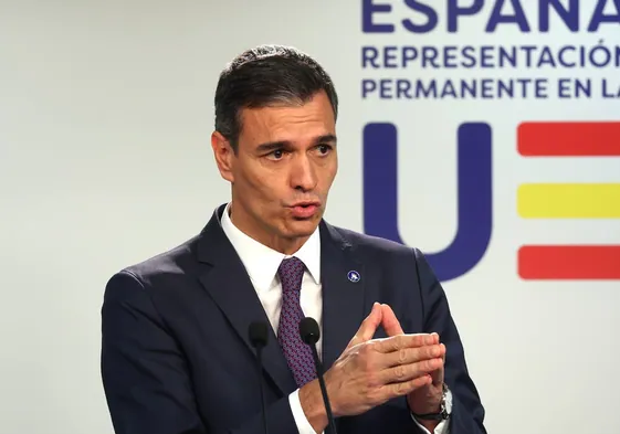 El presidente de Gobierno en funciones, Pedro Sánchez, en Bruselas, este viernes.