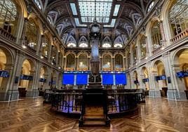 Sala principal de la Bolsa de Madrid.