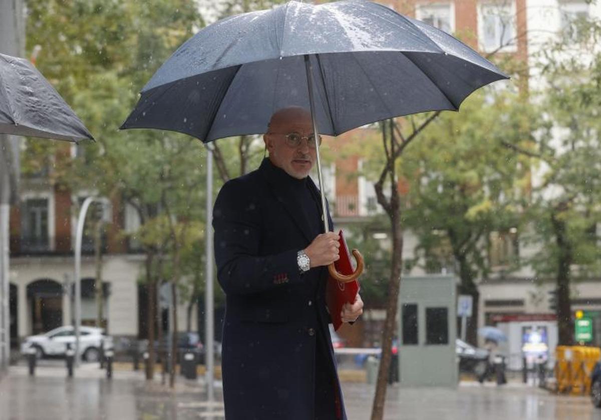 Luis de la Fuente, a su llegada a los juzgados de la Audiencia Nacional.