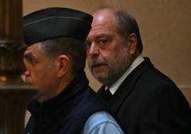 El ministro de Justicia francés, Éric-Dupond-Moretti, llega al tribunal de París para asistir a su juicio por conflicto de intereses