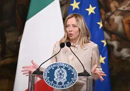 La primera ministra italiana, Giorgia Meloni, en una comparecencia el pasado lunes en Roma.