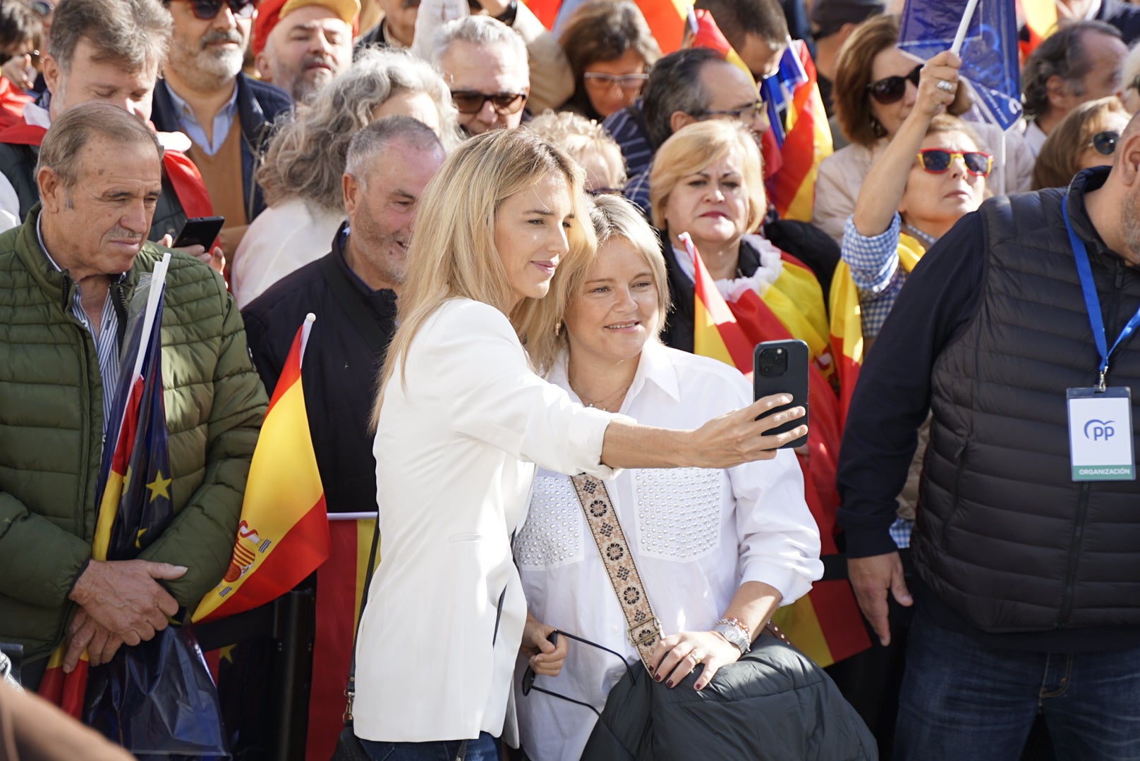 Cayetana Álvarez de Toledo en la manifestación contra la amnistía en Madrid.