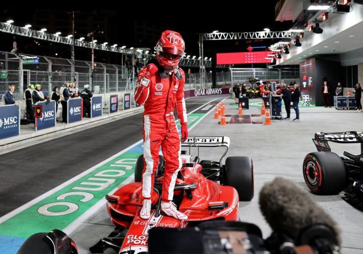 Leclerc celebra la pole.