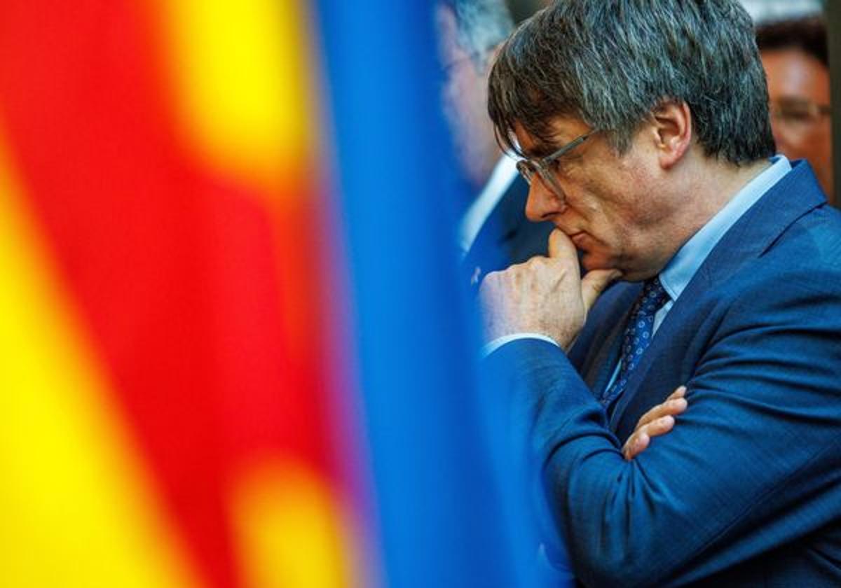 Carles Puigdemont en el Parlamento Europeo, en Bruselas.