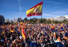 Manifestación en contra de la amnistía en Cibeles.