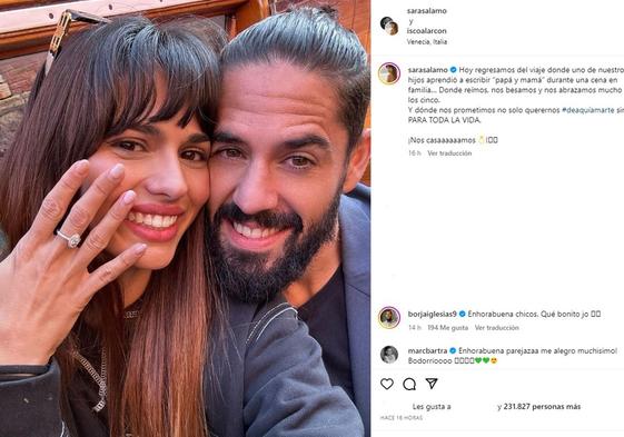 El anuncio de Sara Sálamo e Isco Alarcón.