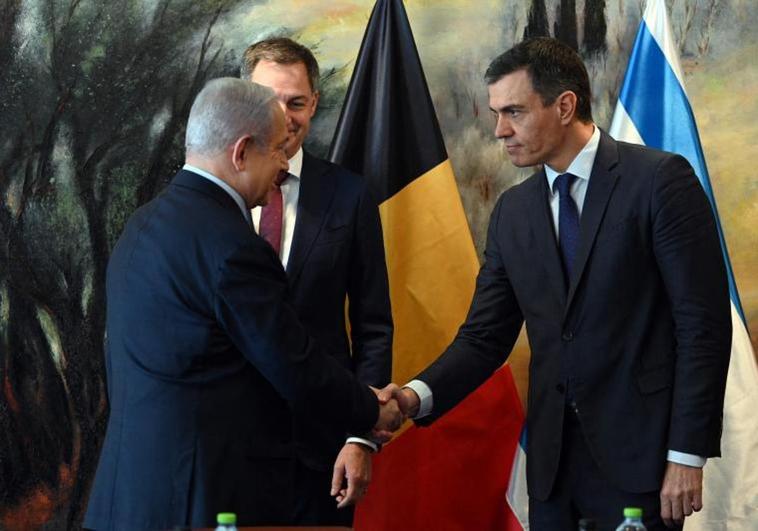 El primer ministro isrelí, Benjamin Netanyahu, y el presidente del Gobierno, Pedro Sánchez