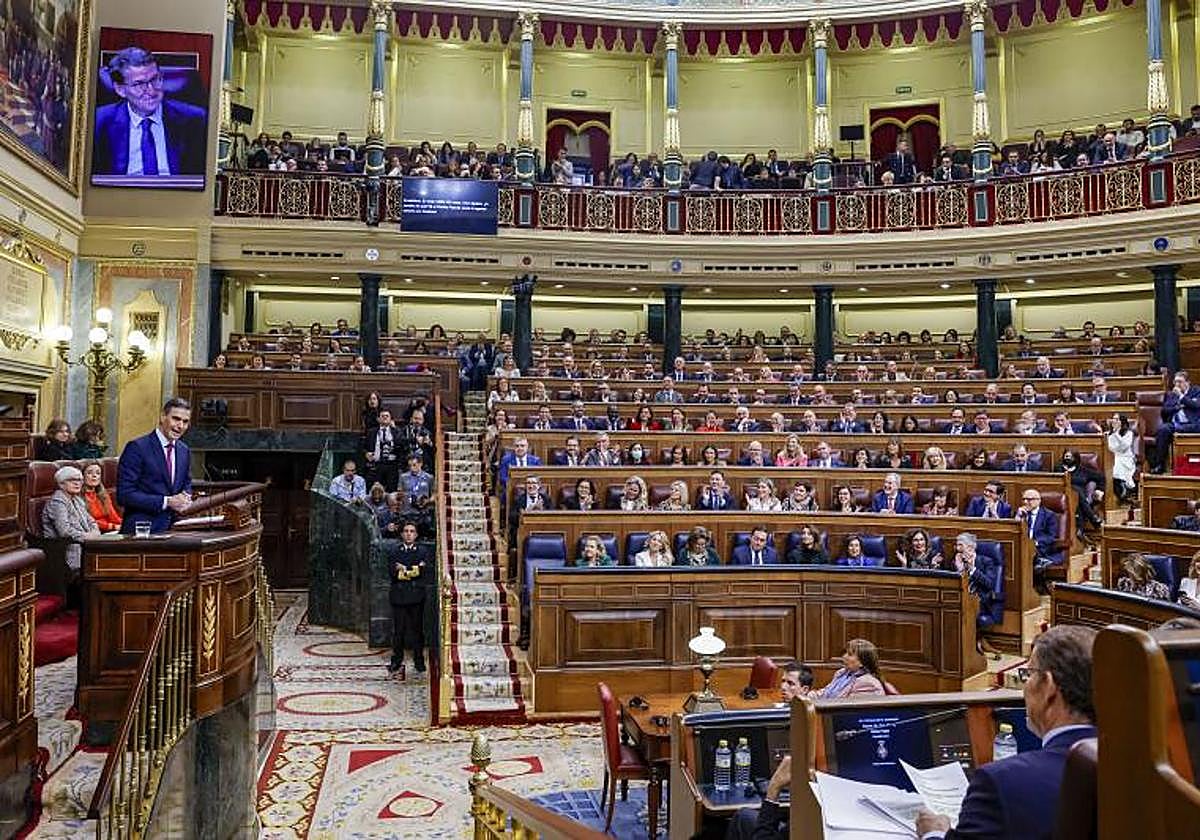 Imagen durante la investidura de Pedro Sánchez.