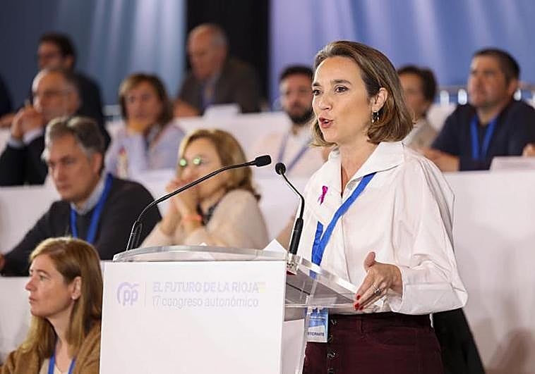 Cuca Gamarra, ratificada como secretaria general del PP, hoy en el Congreso de la Rioja