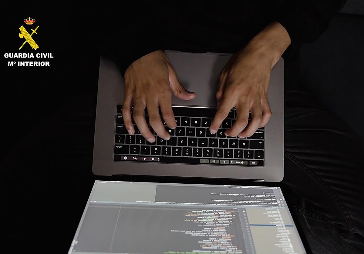 Imagen de un agente de la Guardia Civil durante la investigación.