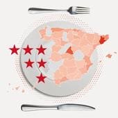 El mapa de los restaurantes con estrella Michelin por provincias