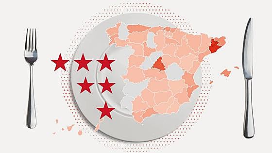 El mapa de los restaurantes con estrella Michelin por provincias