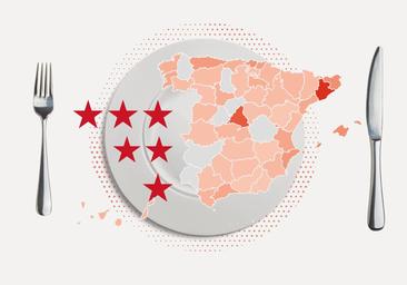 El mapa de los restaurantes con Estrella Michelin por provincias