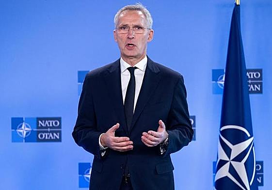 El secretario general de la OTAN, Jens Stoltenberg, durante su intervención este martes en Bruselas.